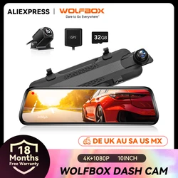 WOLFBOX G910 Dash Camera Front and Rear Dash Cam AI Motion Detection Car Video Recorder for GPS Parking Monitor Mirror Car Dvr