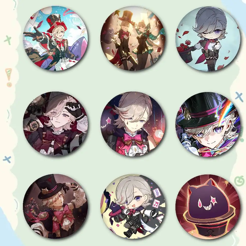 Genshin Impact Lyney Badges Fashion New Hip Hop Versatile Round Metal Badge Cartoon Pin Gift Wholesale
