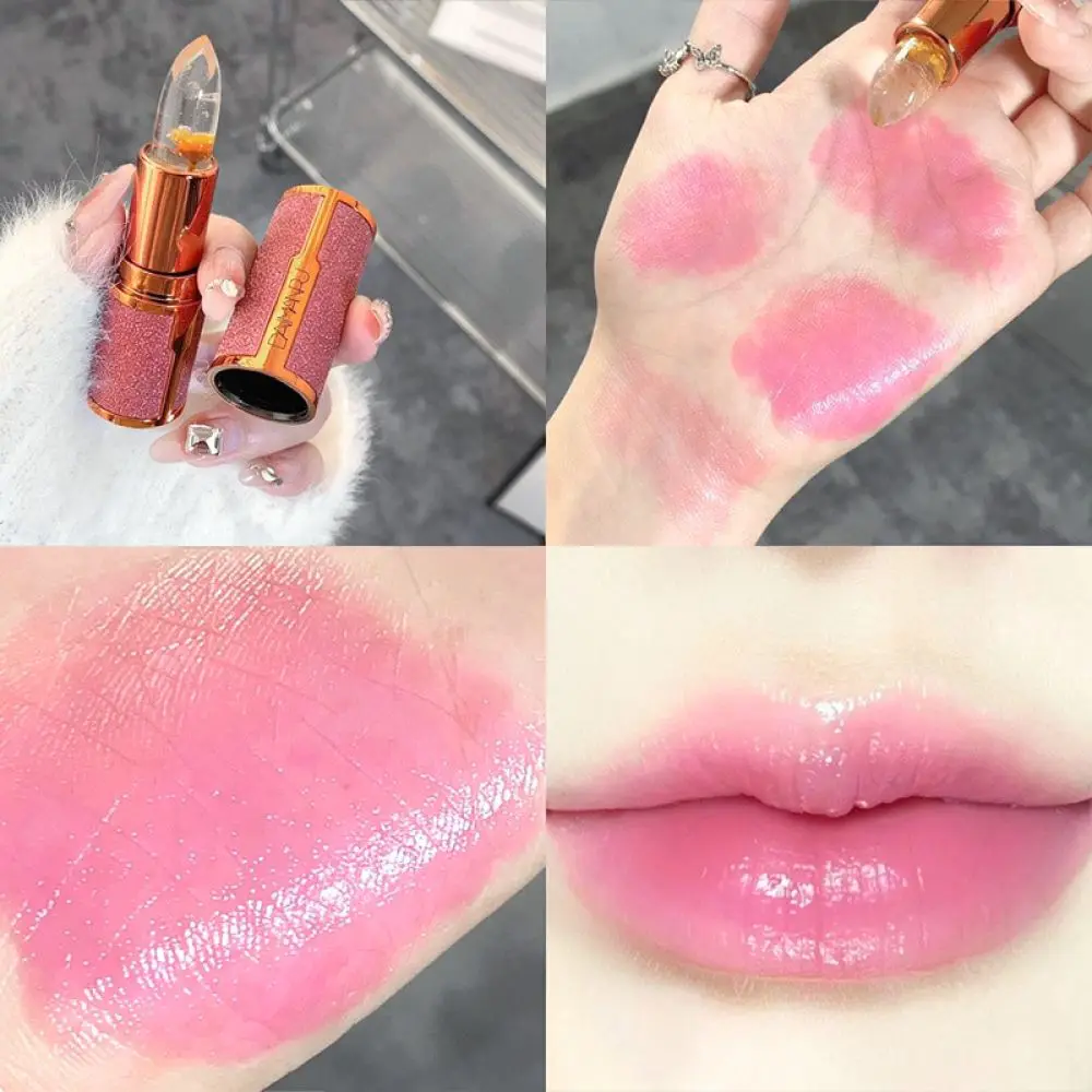 Temperature Sensitive Flower Jelly Lipstick Moisturizing Lip Balm Waterproof Natural Tinted Lip Care For Daimanpu