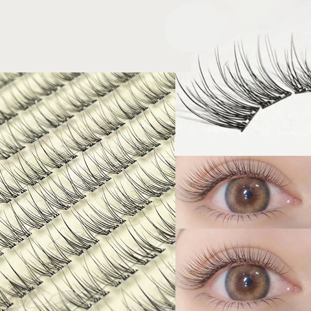 10 rzędów rzęs DIY, kępki rzęs bez kleju, pojedyncze rzęsy, miękkie kępki rzęs Idol, rzęsy wielokrotnego użytku, samoprzylepne rzęsy