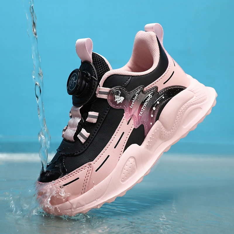 أحذية رياضية جلدية مضادة للانزلاق للأطفال للخريف والشتاء لعمر 5-16 سنة للأولاد والبنات خفيفة الوزن كاجوال للمشي والتنس #2