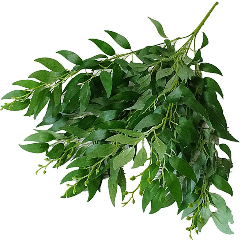 Artificial Leaves Bouquet Fake Willow Jungle Wedding Backdrop Christmas Decoration Faux Foliage Vine Party Home Decor Plant Xmas