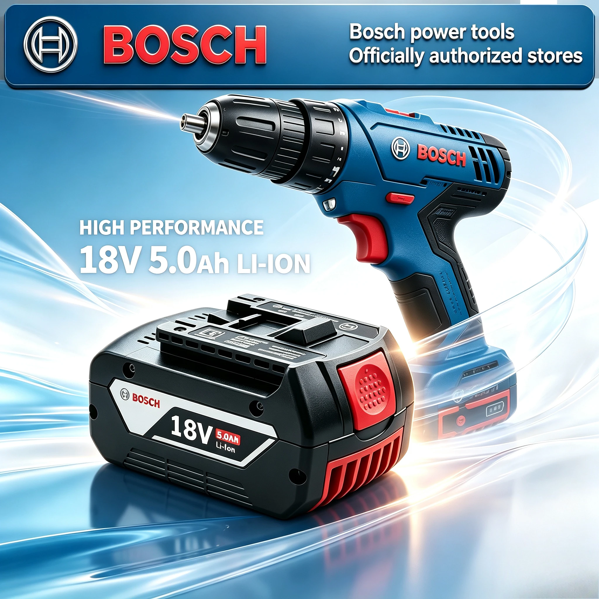 Bosch 5.0Ah/6.0Ah 18V Lithium‑ion Battery,for Bosch Built‑in Chip with Cell Assembly Adaptable To All Bosch 18V Series Equipment