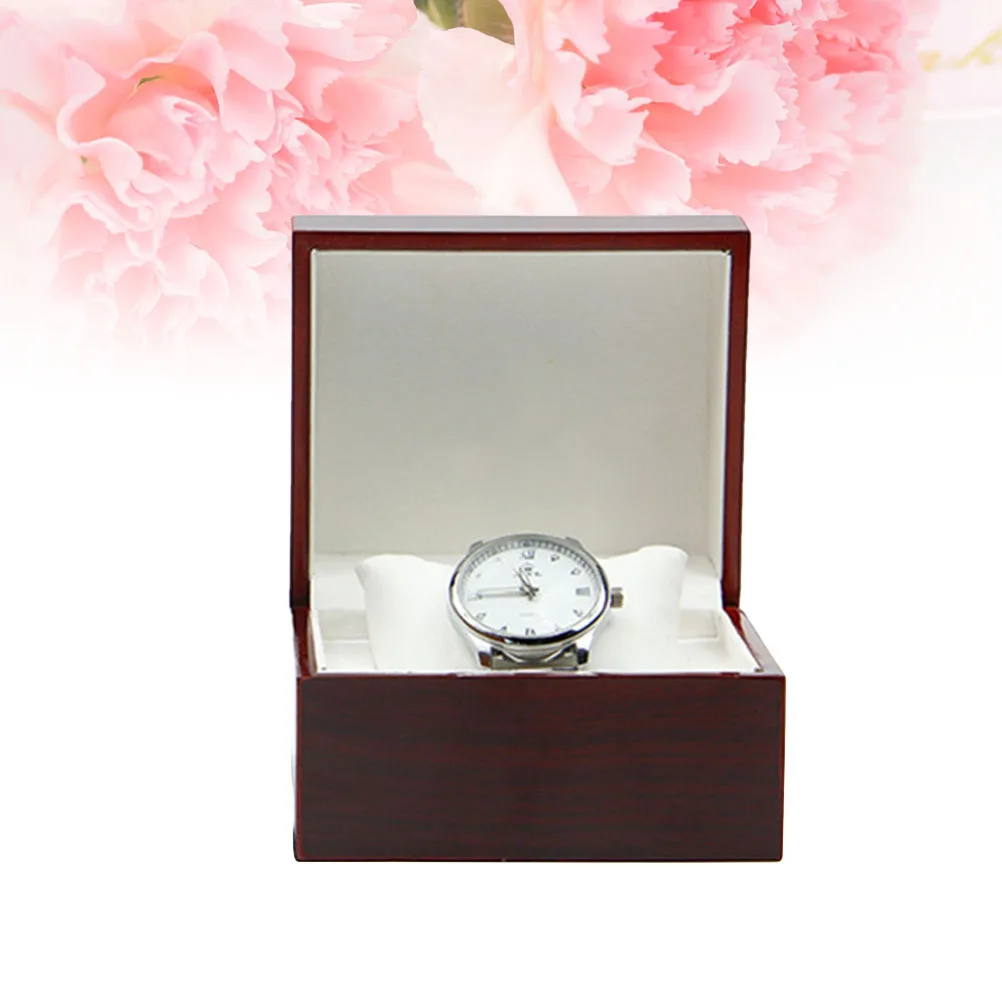 

Wooden Watch Case Luxury Painted Cover Storage Box with Removable Cushions Display Organizer for Watches Jewelry Gift