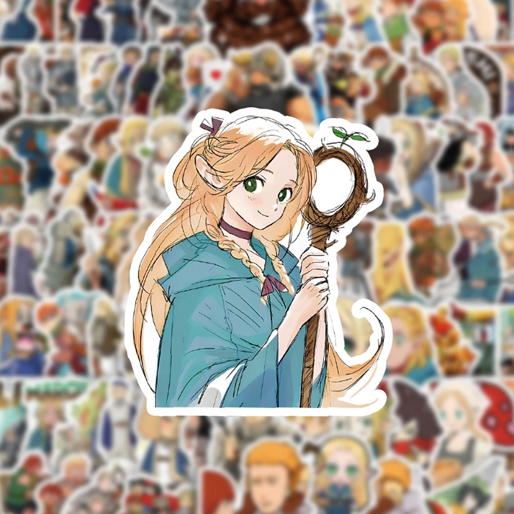 10/30/50/100pcs Kawaii Anime Delicious in Dungeon Stickers Cute Cartoon Decoration Sticker Decals for Water Bottle Laptop Phone