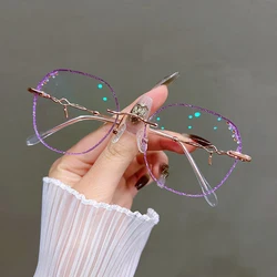 Anti Blue Light Blocking Glasses Women High Clear Lens Myopia Eyewear Fashion Astigmatism Optical Prescription Eyeglasses Frame
