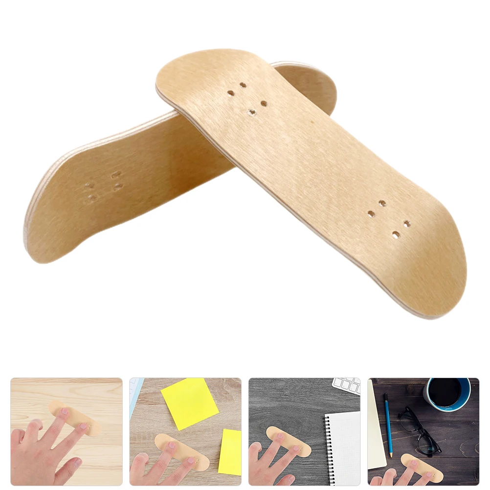 2Pcs Wooden Fingerboard Deck Replacement for Mini Finger Skateboard DIY Assembly Easy Pre Drilled Holes Lightweight Not