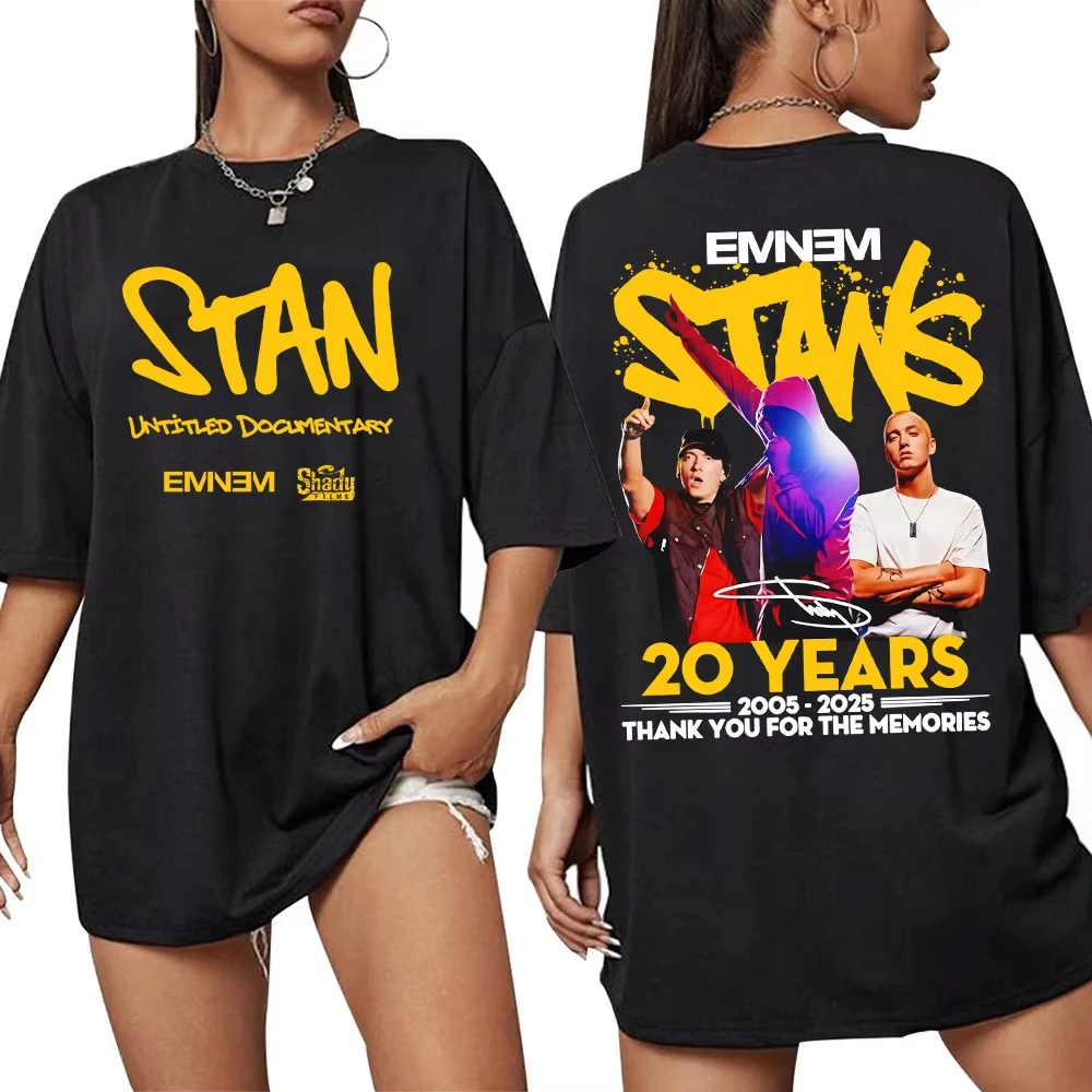 

2026 new Eminem Rapper T-shirt, Stans Album Vintage Hip Hop Men's and Women's T-shirt Oversized Casual Cotton T-shirt