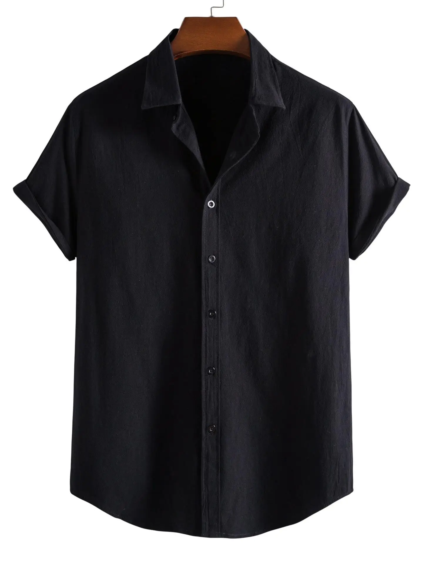 

Men's Summer 2026 New Casual Print Short Sleeve Shirt Loose Fit American Style Thin Material Youth Popular Pure Color