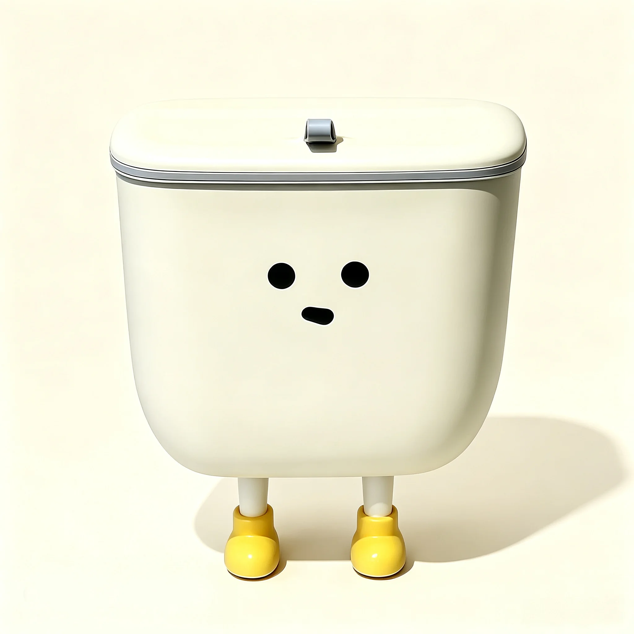Cute Cartoon Face Wall Mount Trash Can with Lid, Kawaii Hanging Waste Bin, Wall Hanging Garbage Container for Bedroom Bathroom Office Desk