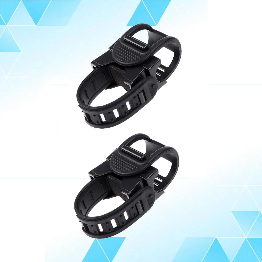 

2Pcs Bike Flashlight Mount Adjustable Plastic Handlebar Clamp Rotatable Torch Holder Protective Pad Sturdy Bike Light Bracket