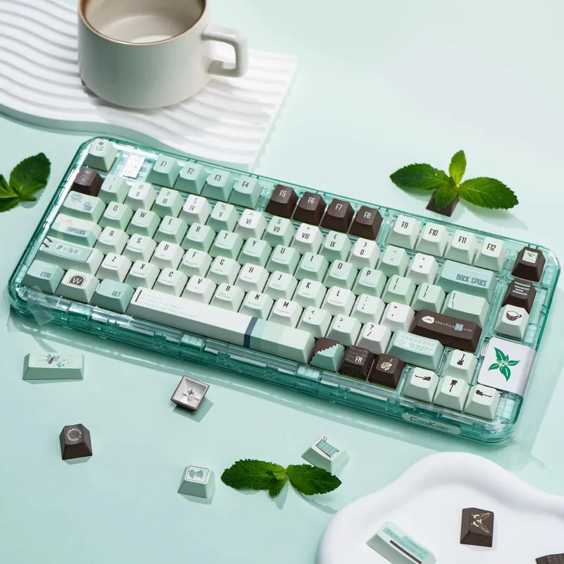 Mint Mambo Key Cap Cherry Original Profile PBT Dye Sublimation Small Fresh 147 Keys Customized Keycaps for Mechanical Keyboard