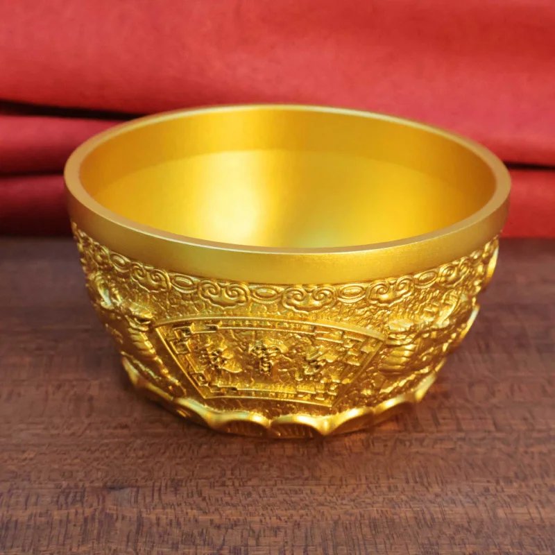 Pixiu Wealth Ornament, Brass Fortune-attracting and Treasure-accumulating Qilin , Money Box, Copper Bowl, Home De