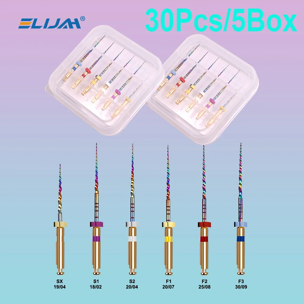 

Dental 30Pcs/5Box Niti Rainbow Endodontic Super Rotary File SX-F3 19mm/21mm/25mm/31mm Rainbow Flexible Files Dentistry Tool