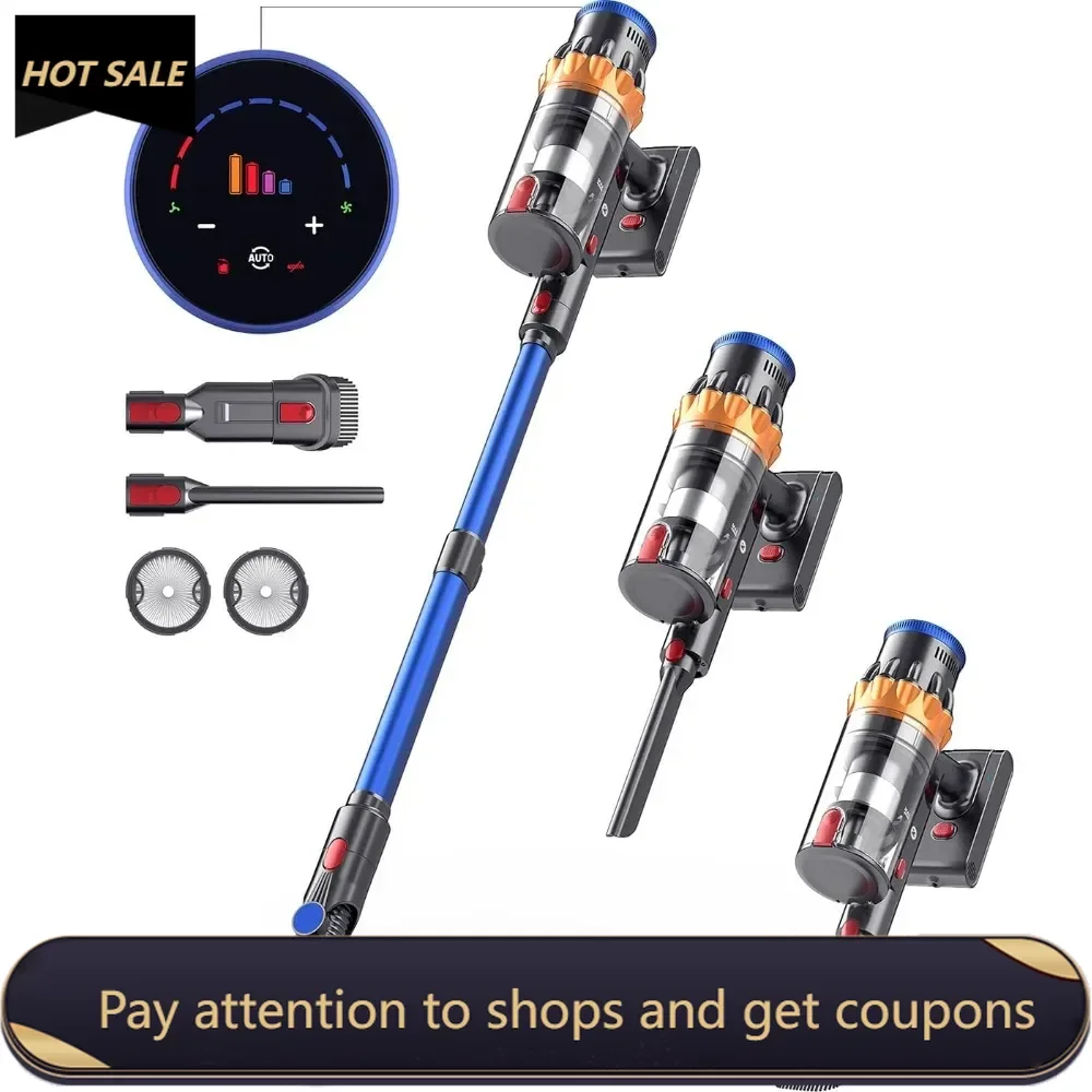 Cordless Vacuum Cleaner, 550W/45Kpa Stick Vacuum, MAX 65Mins Runtime Vacuum Cleaner, Anti-Tangle & Auto Mode, Wireless Vacuum