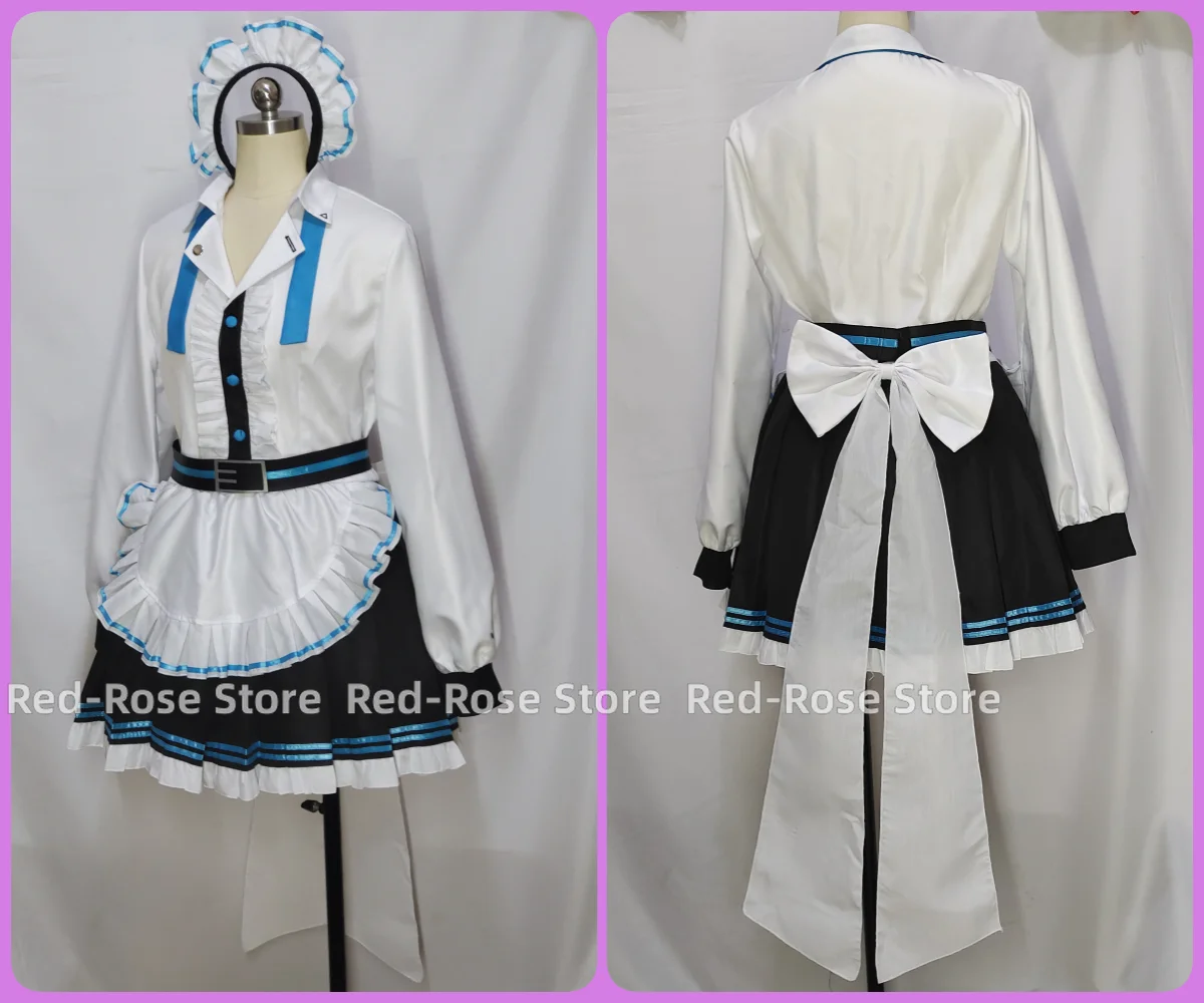 Game Blue Archive Mikamo Neru Cosplay Costume Women Cute Maid Dress Party Suit Halloween Carnival Uniforms Custom Made Wig