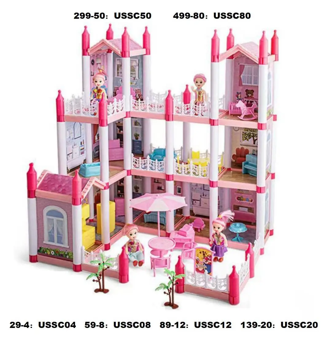 

Kids Toys Princess House Children's Villa Dollhouse Miniature Dollhouse Accessories For Barbie DIY Girl Game Birthday Present