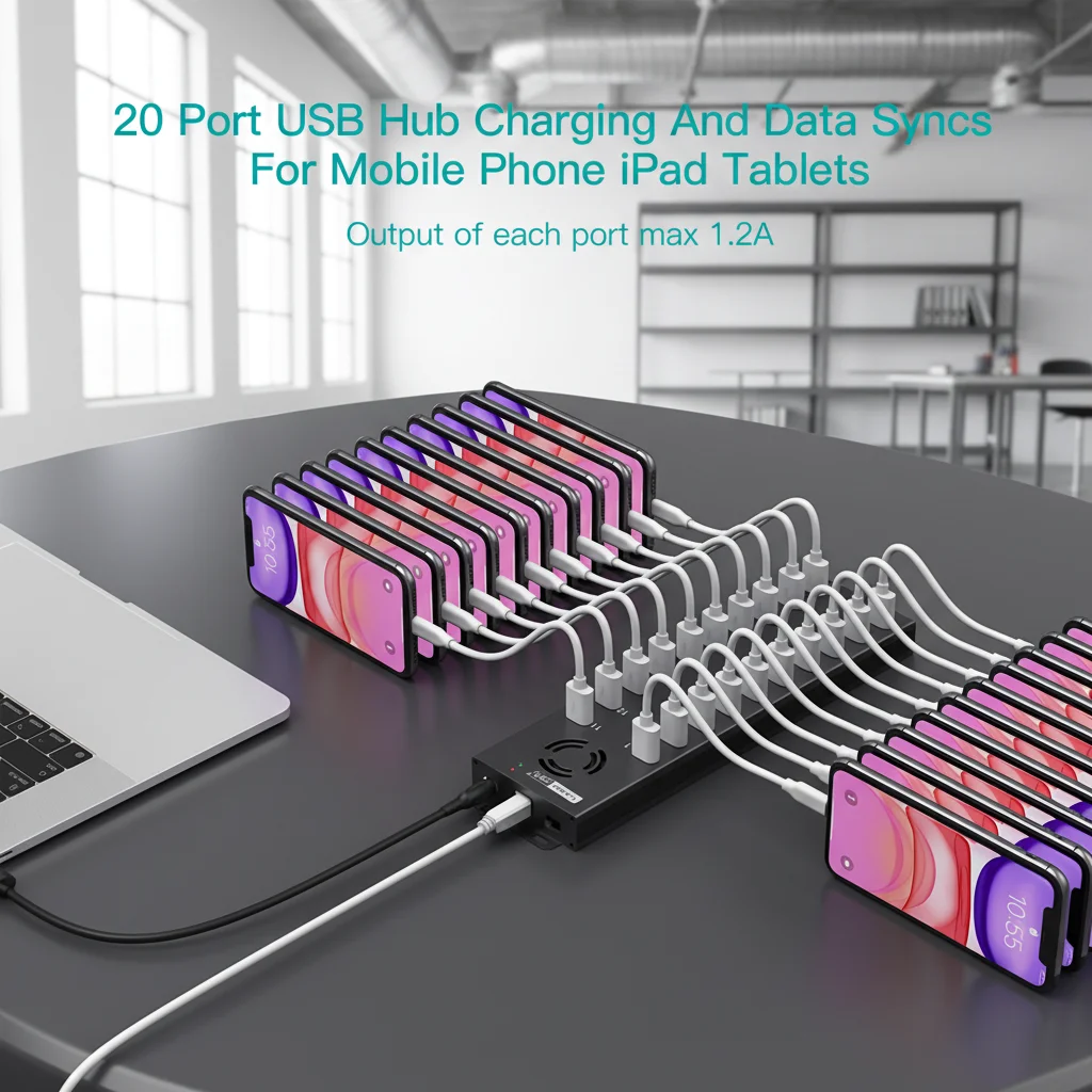 A-805P Sipolar 20 Ports Usb Hub for Computer Accessories 120W  Phone  Charging Station Hub Adapter