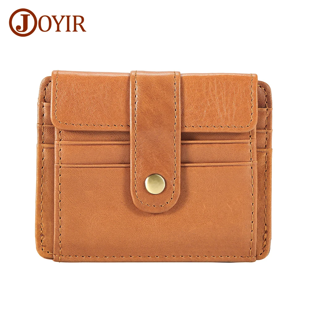 Vintage Genuine Leather Coin Purse Small Wallet Snap Button Card Holder Cash Coin Pocket for Women Tan Black