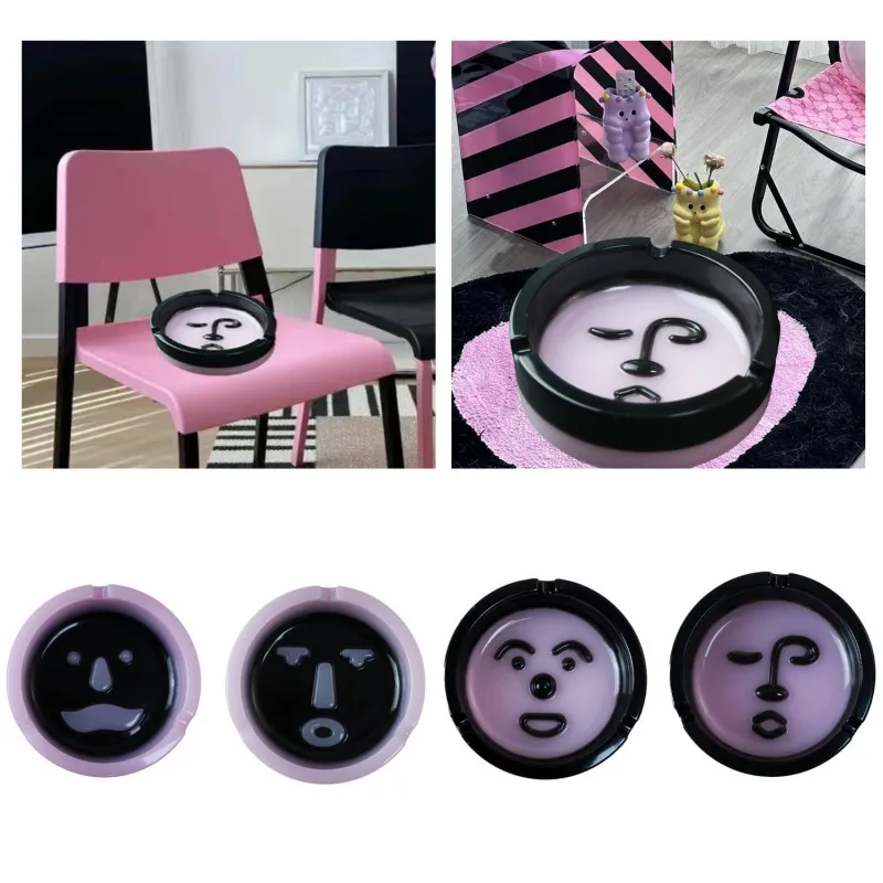 Ashtray Silicone Mold Personalized Human Face Circular Ashtray UV Crystal  Epoxy Resin Molds DIY Crafts Ashtray Home Decoration