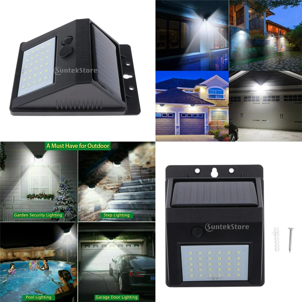 

Solar Powered LED Wall Light Outdoor Waterproof Step Lamp Energy Saving Courtyard Illumination for Garden Pathway