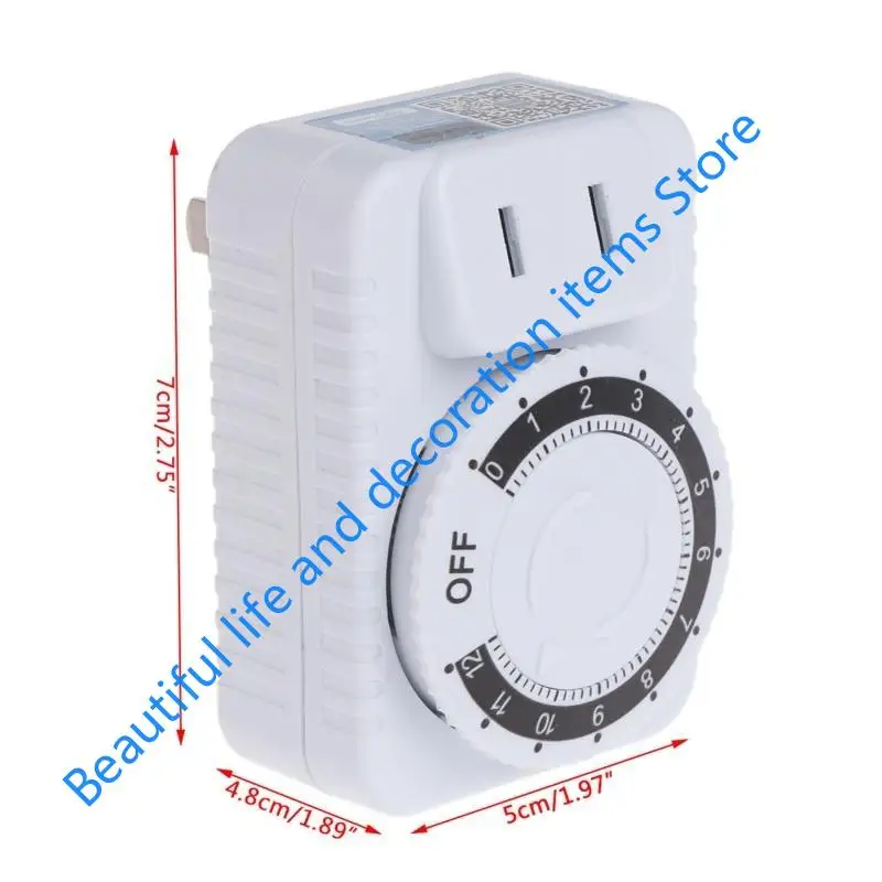 مقبس مؤقت بلاستيكي XX9B 12 ساعة، مقبس تبديل مؤقت للبرنامج الميكانيكي، 220 فولت #6