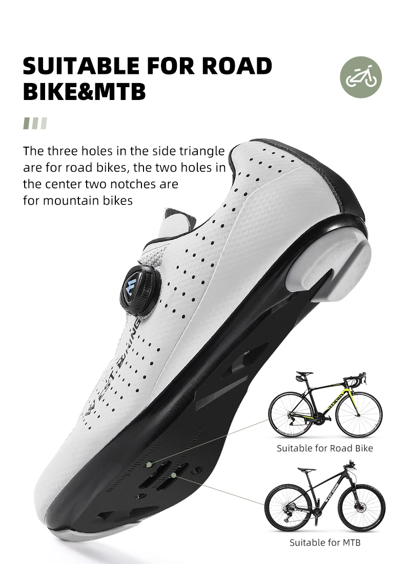 WEST BIKING Fahrradschuhe Herren, selbstsichernde Rennrad- und MTB-Schuhe, Schnellspannknopf, atmungsaktive Nylonsohle, Renn- und Outdoor-Sneaker – Detail 10