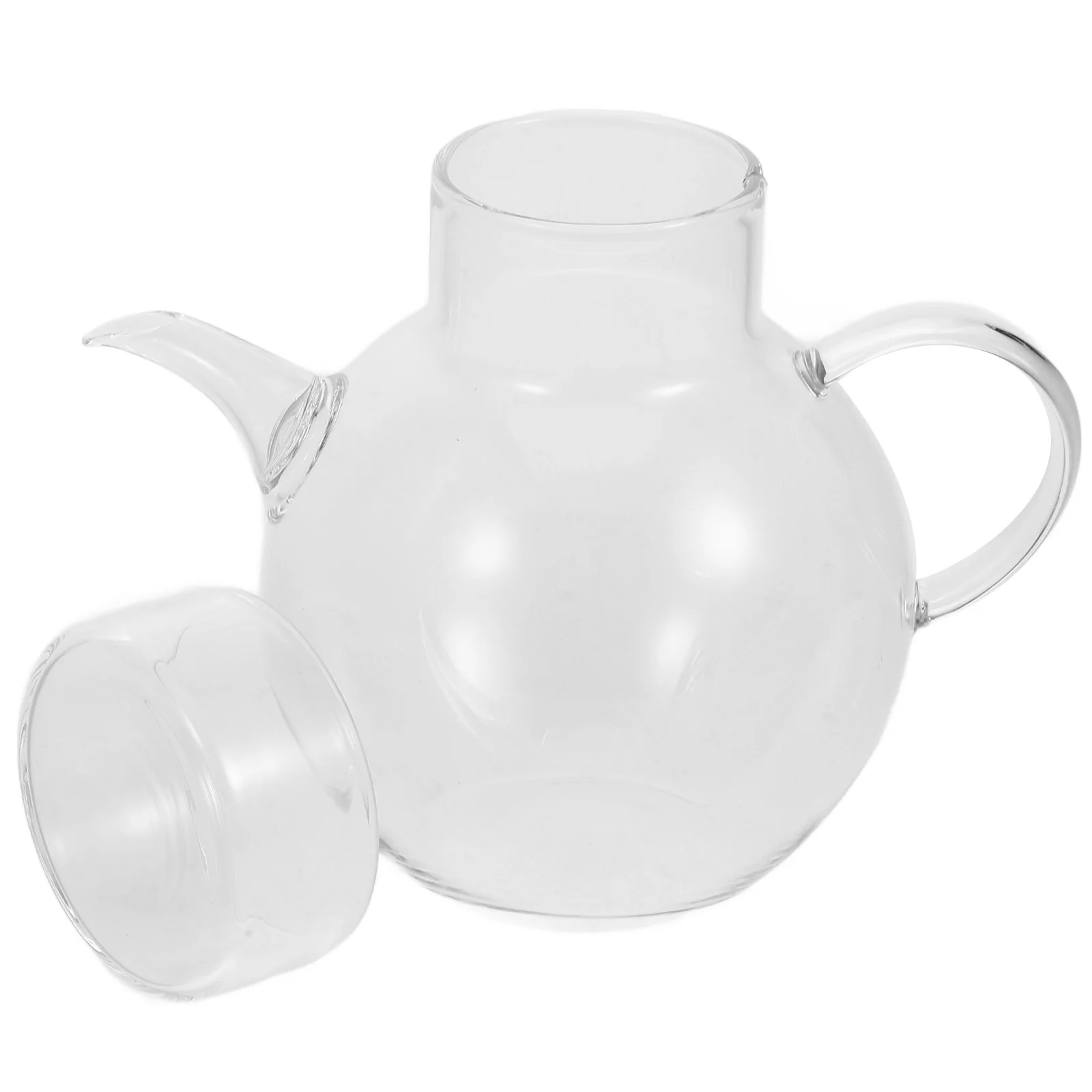

Clear Glass Teapot Small Compact Design Strong Build with Easy Hold Handle for Loose Tea Flower Fruit Infusion Set