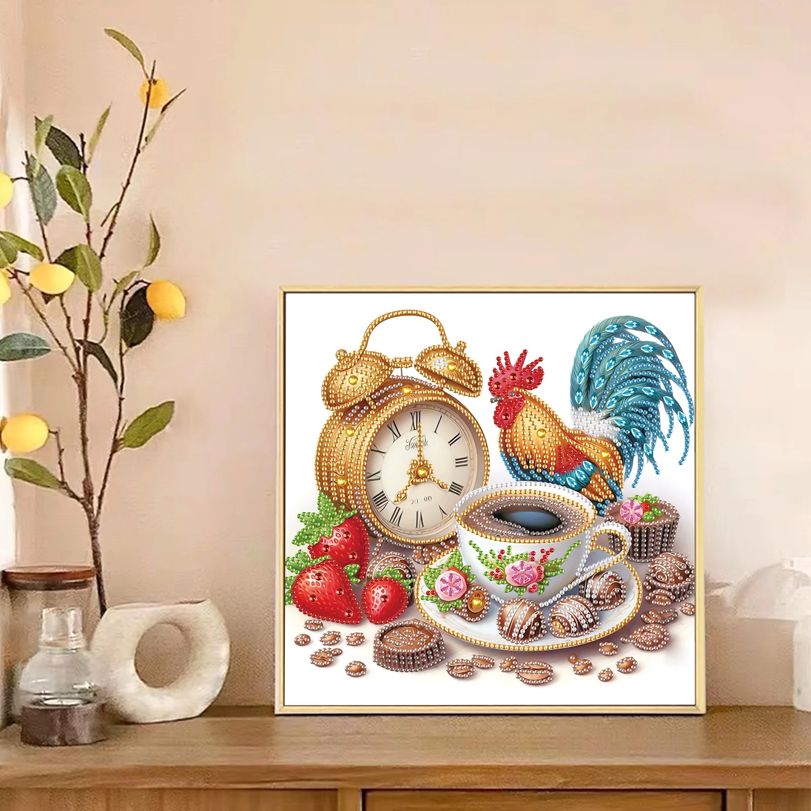 Diamond Painting Kits for Adults,Coffee Clock Special Shape Diamond Art for Beginners,Diamond Painting for Home Decoration Gift - view 5