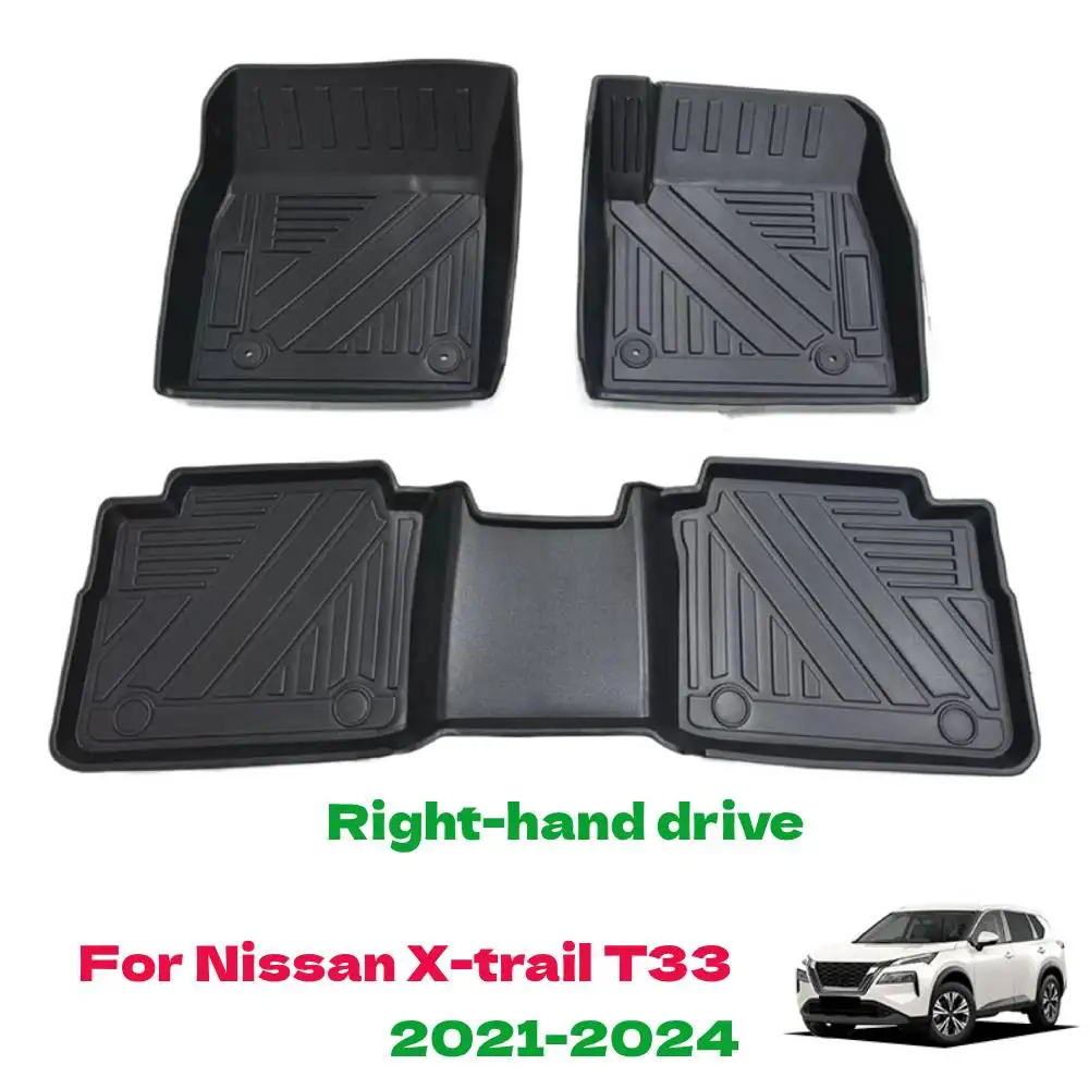 Floor Mats Cargo Liner for Nissan X-trail T33 (RHD) 2021-2024 TPE All Weather Floor Liners car mat for Nissan X-trail T33
