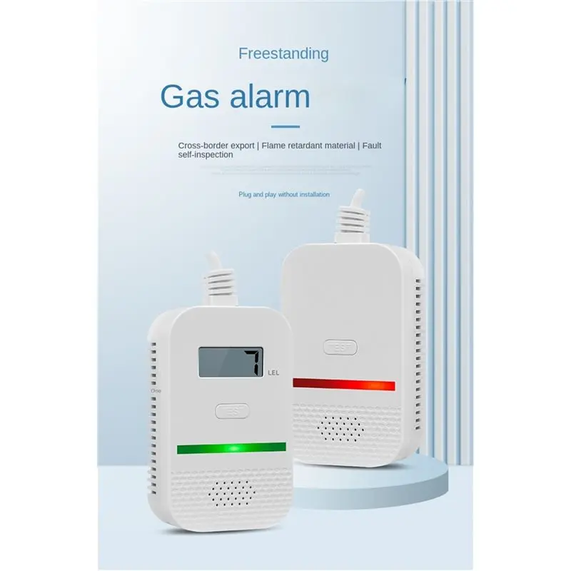 B04C-Portable Household Gas Alarm Natural Gas Detector LCD Display Independent Combustible Gas Alarm
