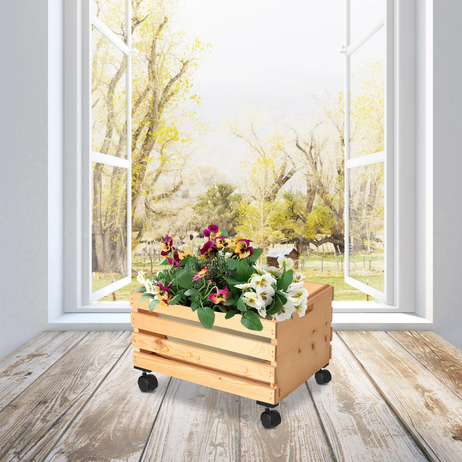 

4 Pcs Balcony Vegetable Box Accessories Plant Base Wheel Flower Pot Mover Casters Wheels for Furniture Universal Cart with