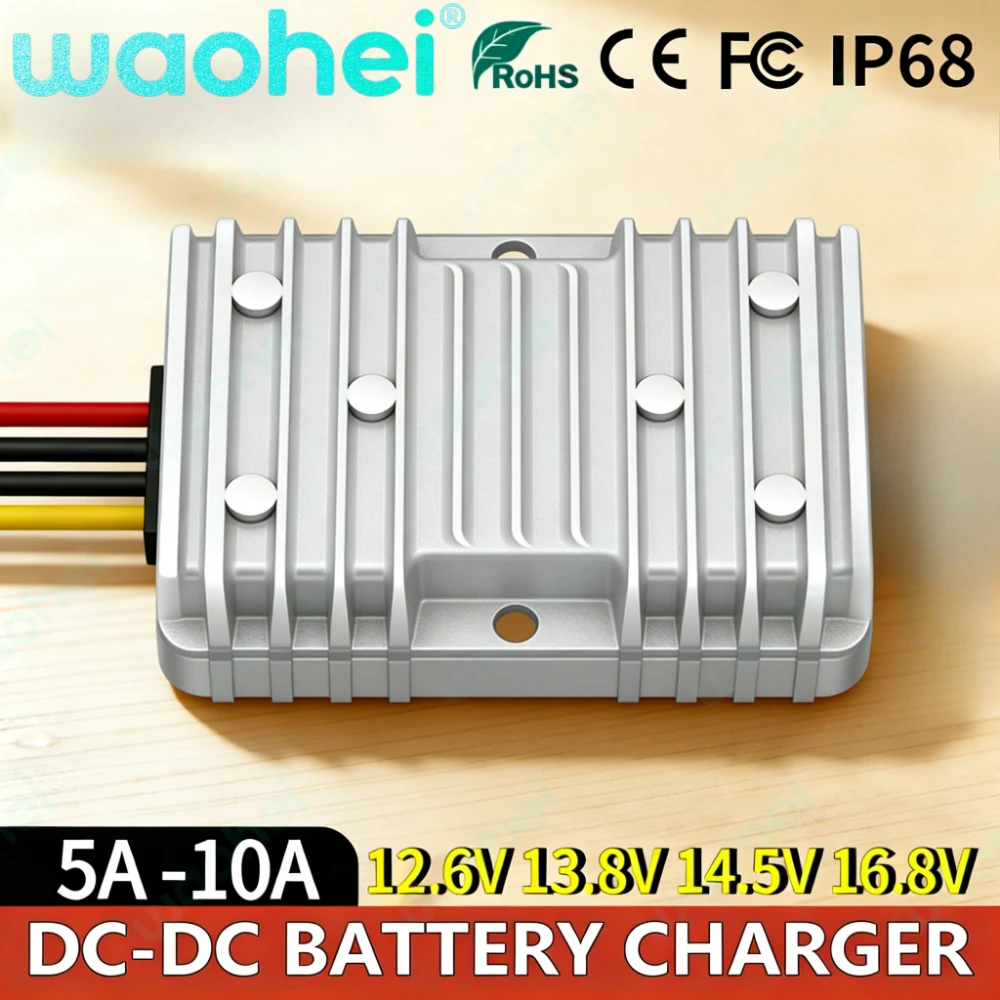 DC 9-36V to DC 12.6V13.8V14.5V16.8V 5A -10A Buck Booster Converter Car RV Smart Battery Charger for Dual Battery System CE ROHS