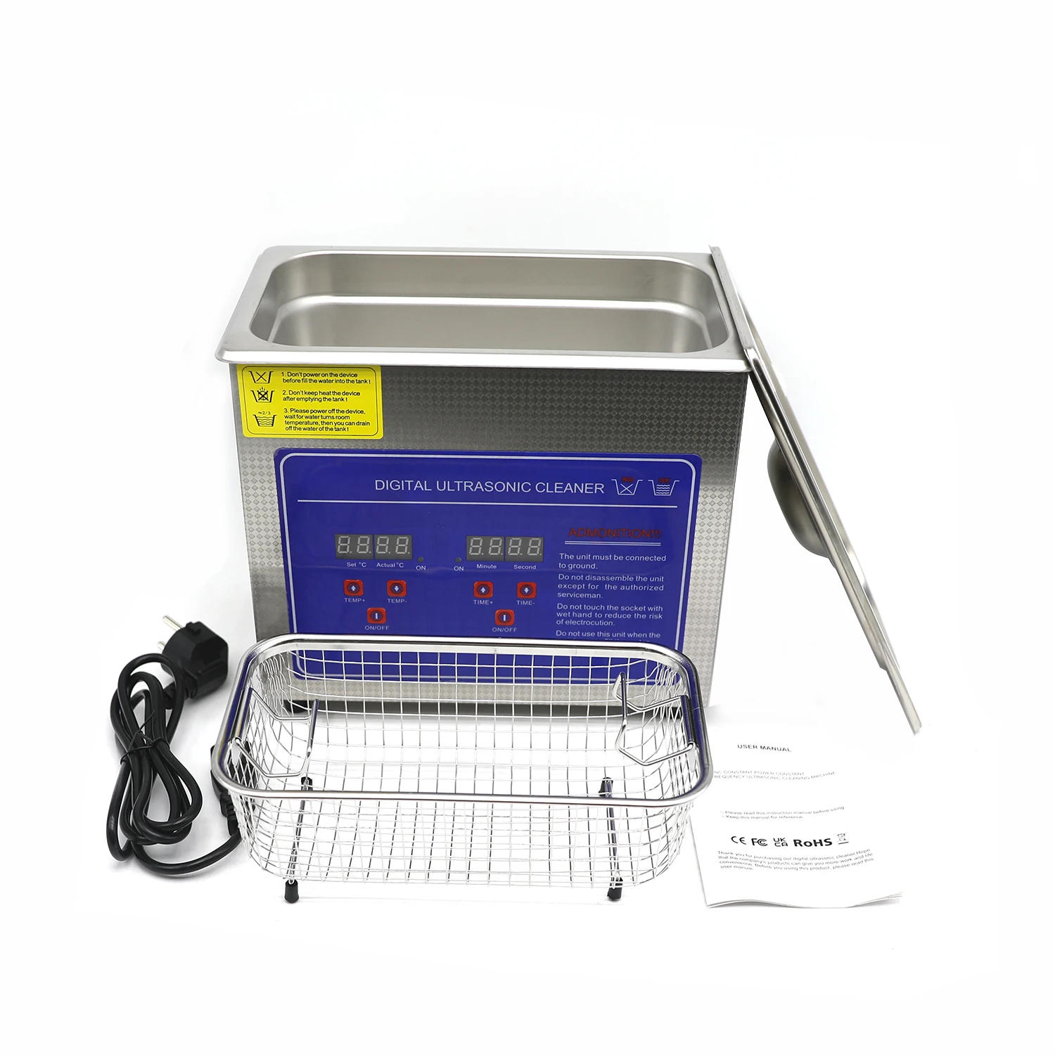 Kinway 3.2L Stainless Steel High Frequency Den tal Jewelry Glasses Ultrasonic Cleaning Machine
