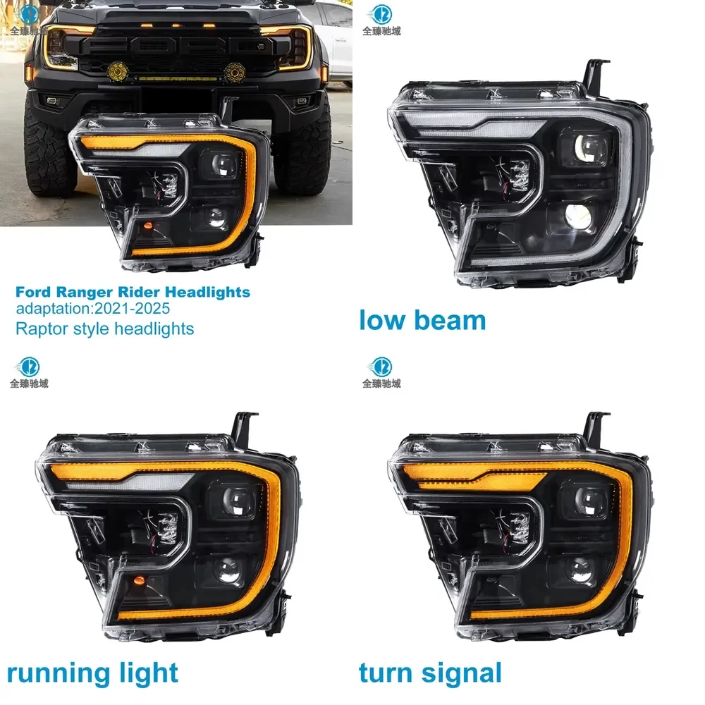 

2023 for Ranger Modified LED Headlight Assemblies 12V 6000K IP68 Protection 6000-8000LM New Non-Destructive Installation