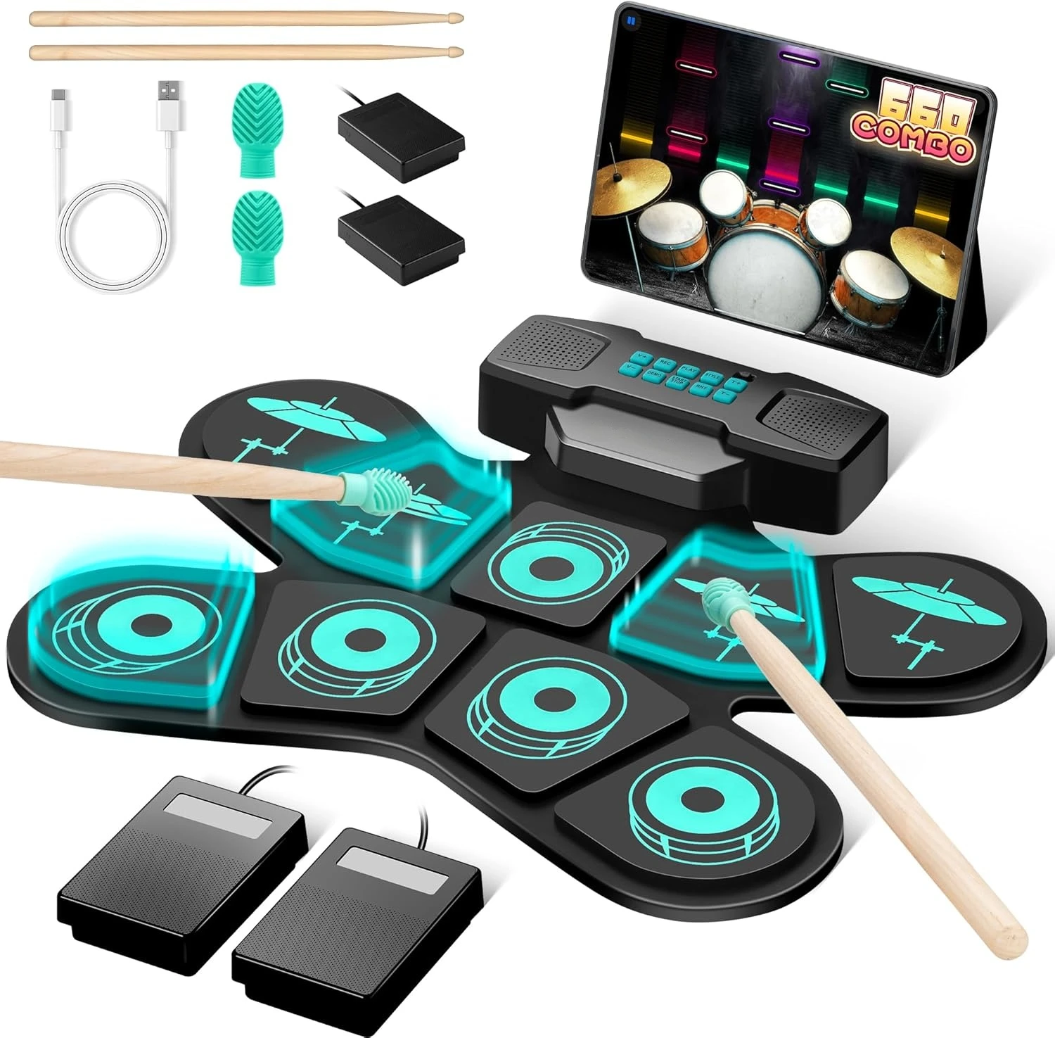 electronic-drum-pad-set-dual-speaker-portable-9-pad-electric-practice-drum-with-midi-game-link-4-hour-lifestyle-music