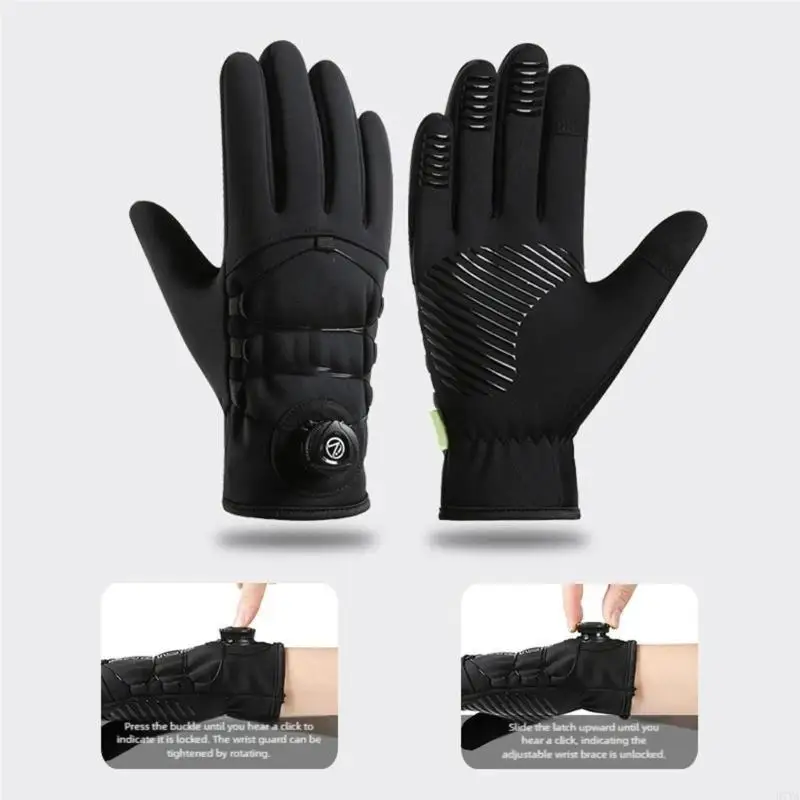 

Winter Gloves Waterproof Windproof Thermal Insulation For Snowboarding And Skiing Palms Improved Grip D7YA