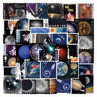10/55PCS Interstellar Space Planets Stamps Transparent Stickers Creative Universe Aesthetic Decals Toy DIY Laptop Phone Guitar