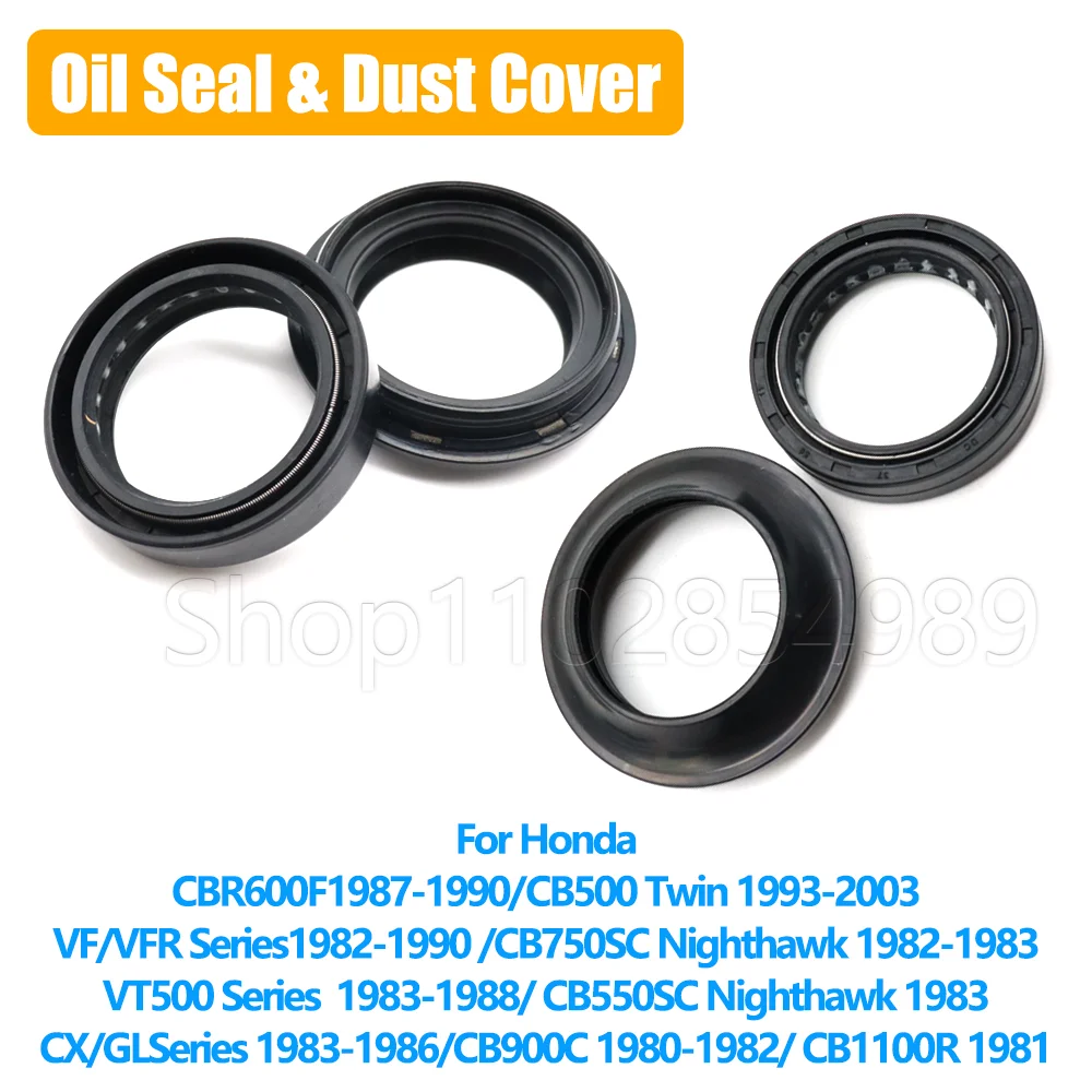 Retén de aceite y cubierta antipolvo para horquilla delantera Honda CBR600F CB500 Twin VF/FR CX/GL Series CB750SC CB550SC Nighthawk VT500 Series CB900C