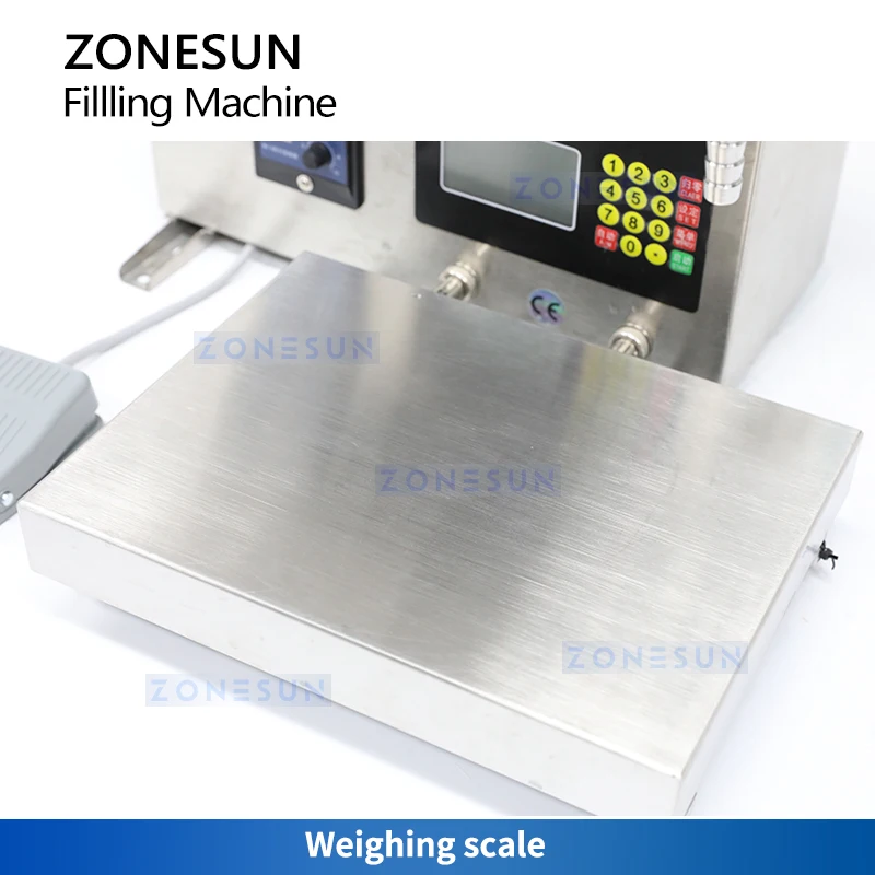 Zonesun Tabletop Weigh and Fill Machine Net Weight Filler Weigh Fill System Rotary Lobe Pump Filling Equipment ZS-RPW35L