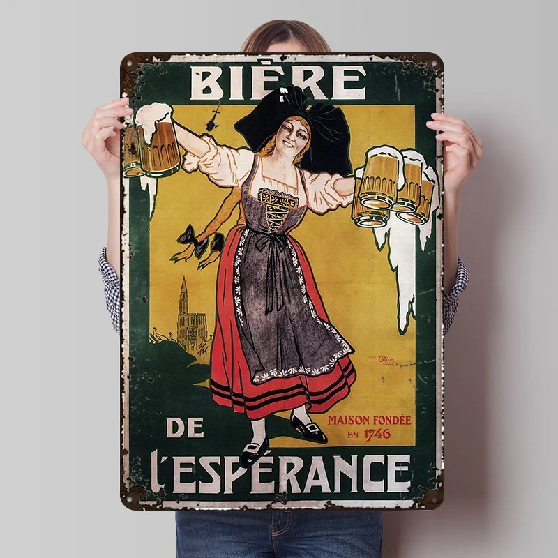 Bier Retro Blechposter Individuelle Wandkunst Vintage Metallschilder Retro Blechplakette für Heimdekoration Wohnzimmer Gaming-Dekoration
