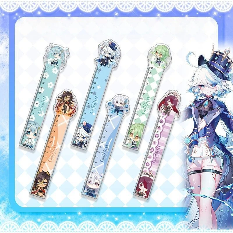 شخصية لعبة شعبية للغاية محيطية متعددة الوظائف أكريليك 15 سم مسطرة مكتب ومستلزمات الدراسة مع نسيج واضح