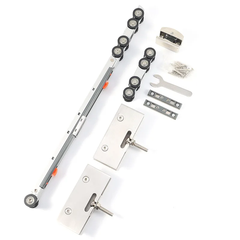 

Kitchen sliding wooden door crane track,partition sliding door with two-way buffer heavy-duty hanging slide