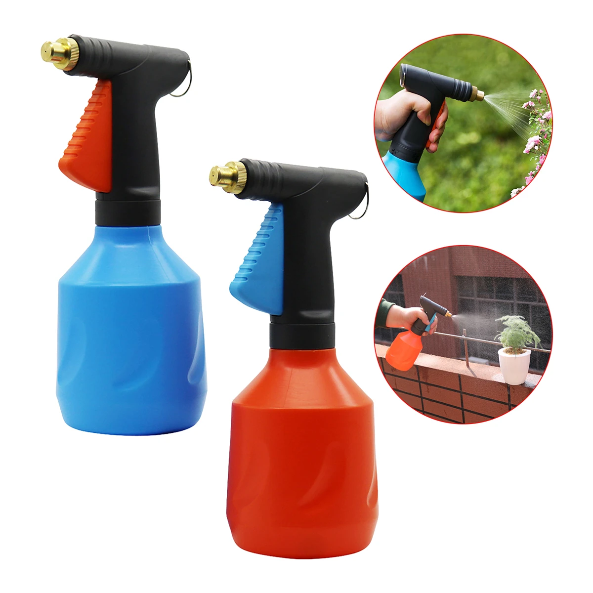 Pneumatic Spray Kettle 680ml Manual Pressure Sprayer Adjustable Copper Nozzle Garden Watering Disinfection Cleaning Atomizer 1Pc
