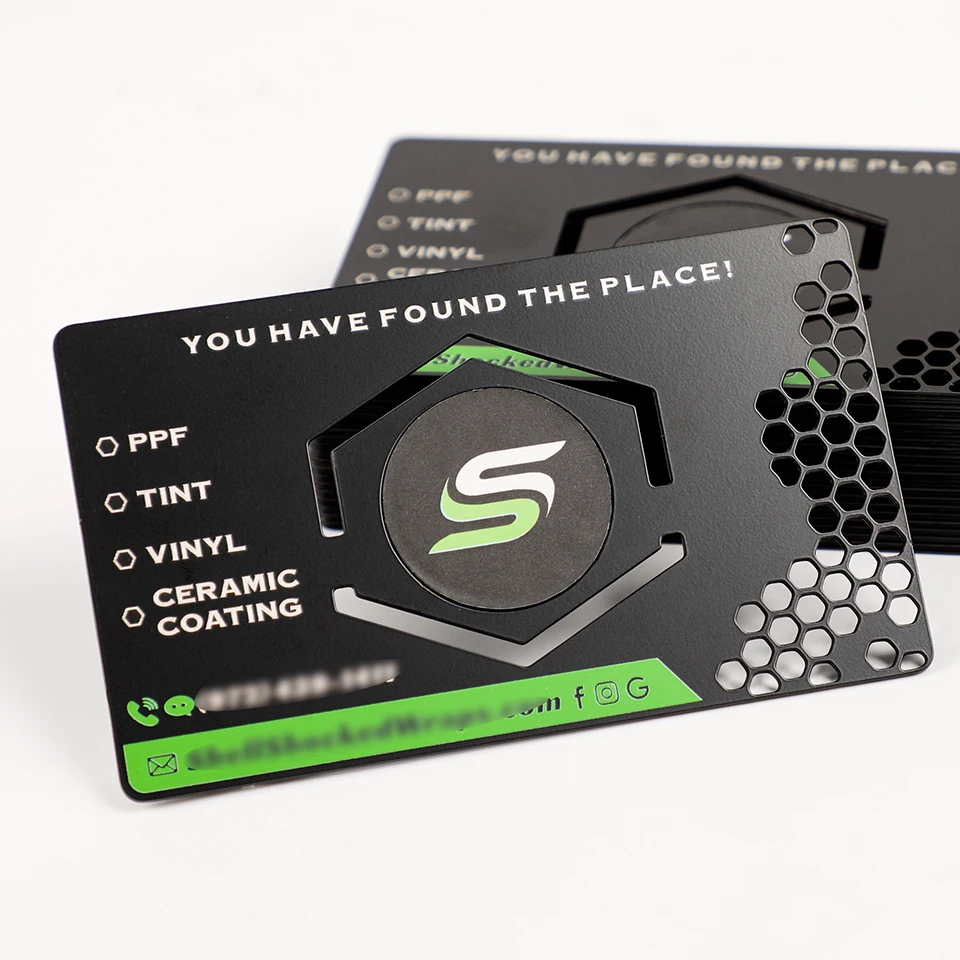 Custom NFC Metal Business Card Embossed Engraved Stainless Steel 13.56MHz NFC Card Business Metal Card