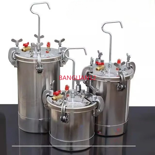 Tanque de acero inoxidable para olla a presión de 10 litros y 15 litros, pintura colorida, arena en cubeta a presión de agua, pistola pulverizadora de pintura de látex