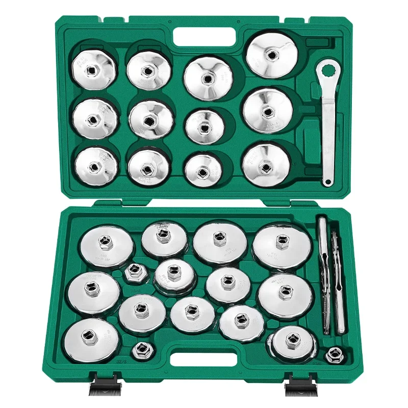 Automotive Hand Tools 31 Pcs Chrome Vanadium Steel Cup Type Removal Set  Oil Filter Wrench Set for Car Repair