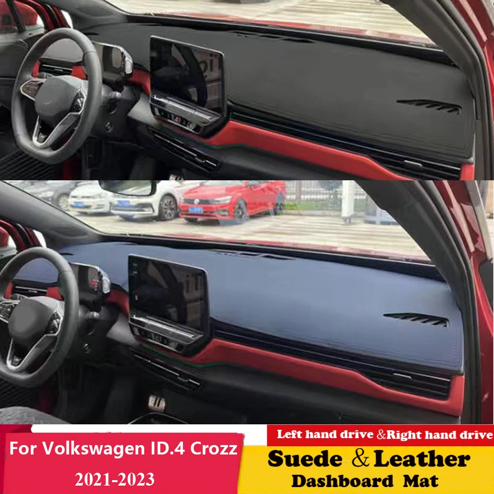 

For VW Volkswagen ID.4 ID4 GTX Crozz 2021 2022 Leather Dashmat Dashboard Cover Pad Dash Mat Carpet Car-styling Accessories Suede