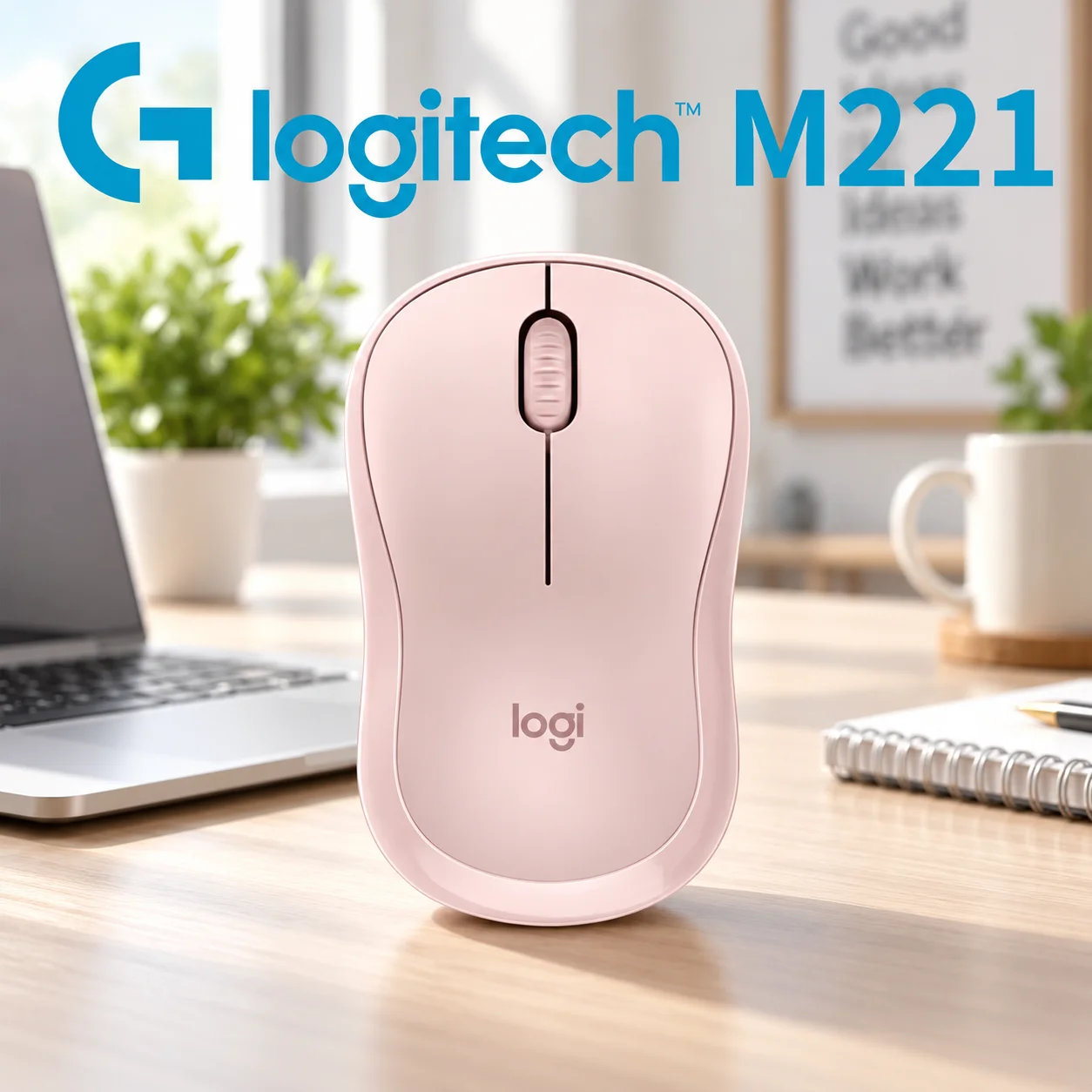 Logitech M221 Silent Wireless Mouse 2.4GHz USB Receiver Optical Compact Ergonomic Noiseless Click 18-Month Battery for PC Office