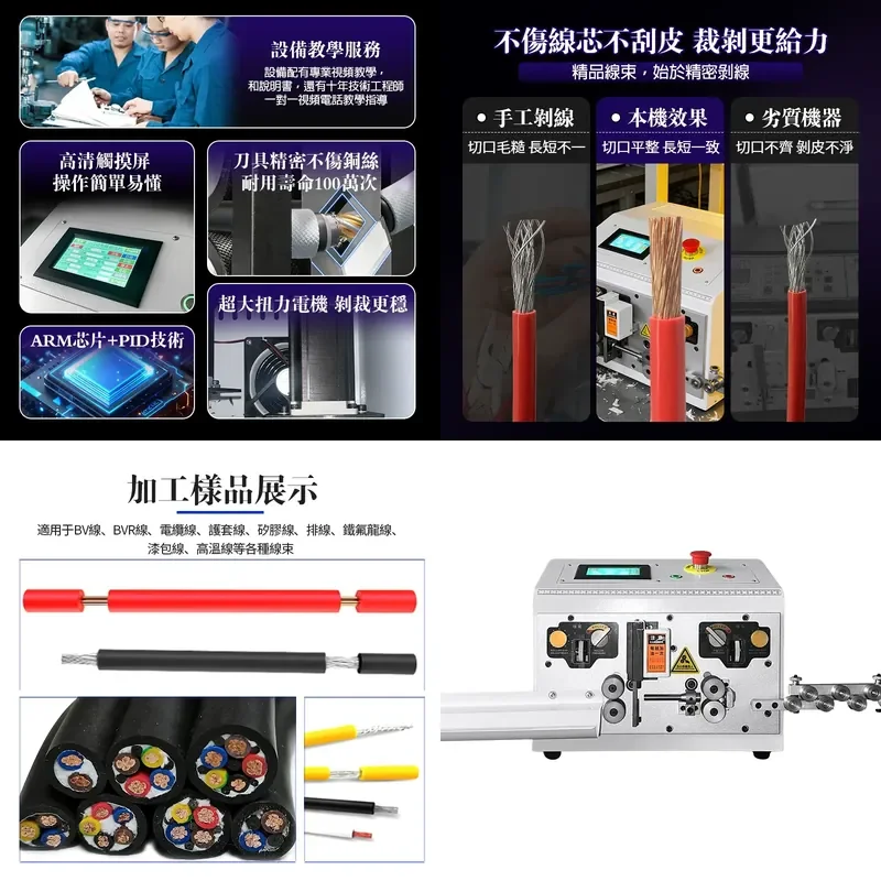 Fully automatic computerized wire stripping machine, wire cutting machine, offline machine, sheath line, internal and
